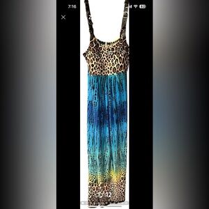 Fresh of La Leopard and Blue Patterned Dress